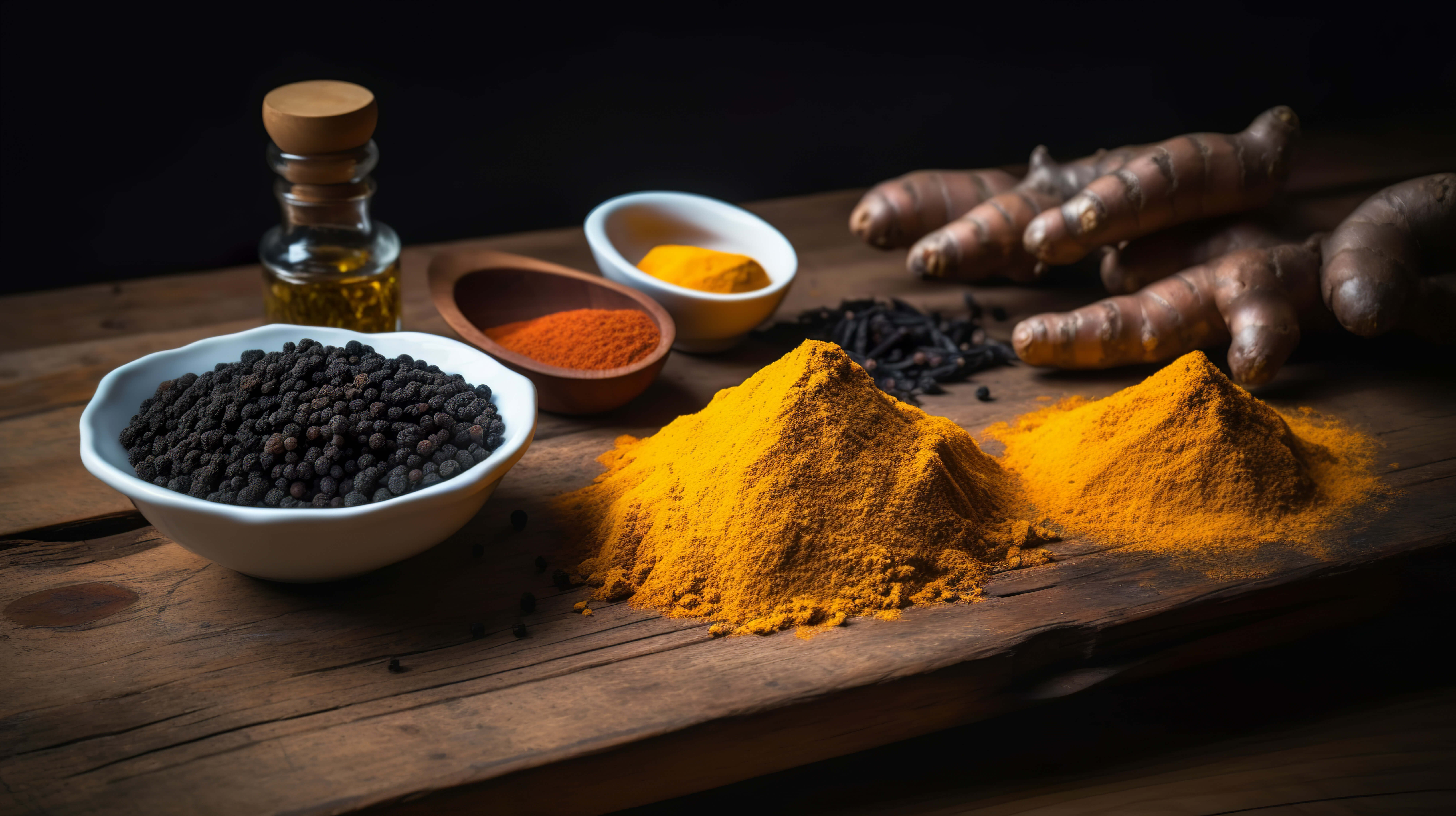 piper, turmeric, ghimbir 