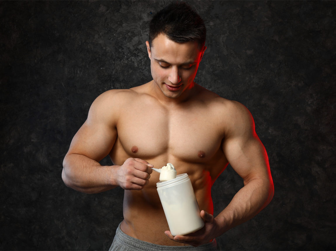 om cu supliment de proteine 