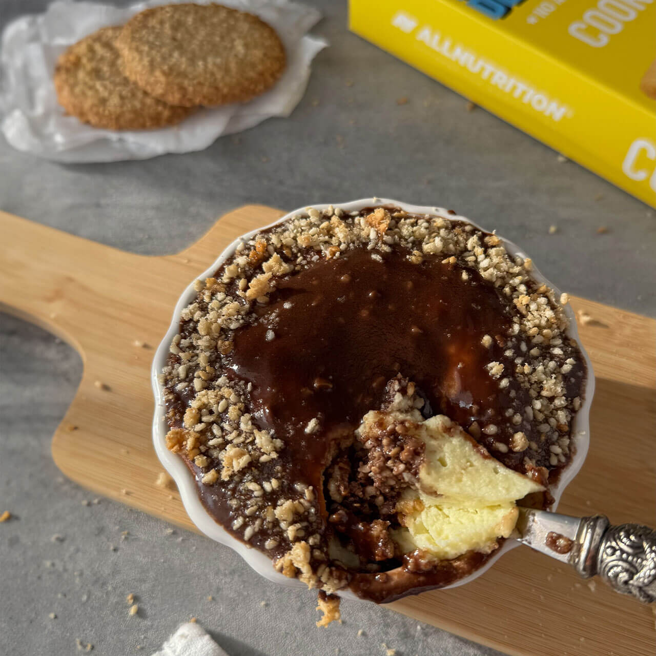 cheesecake individual pe bază de biscuiți