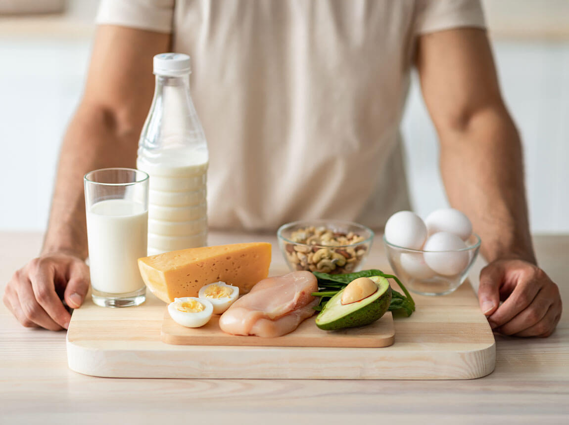 bărbat - produse bogate &icirc;n proteine