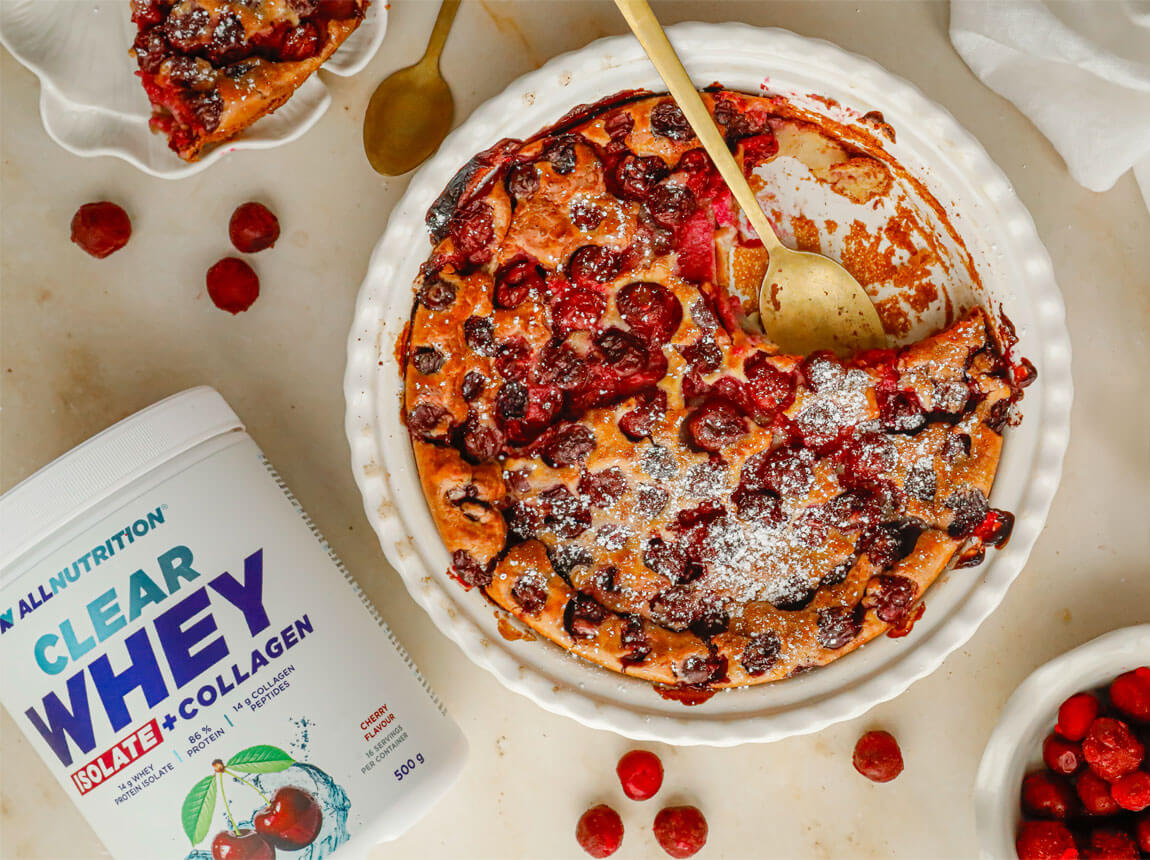 clafoutis cu cireșe și Whey Cherry