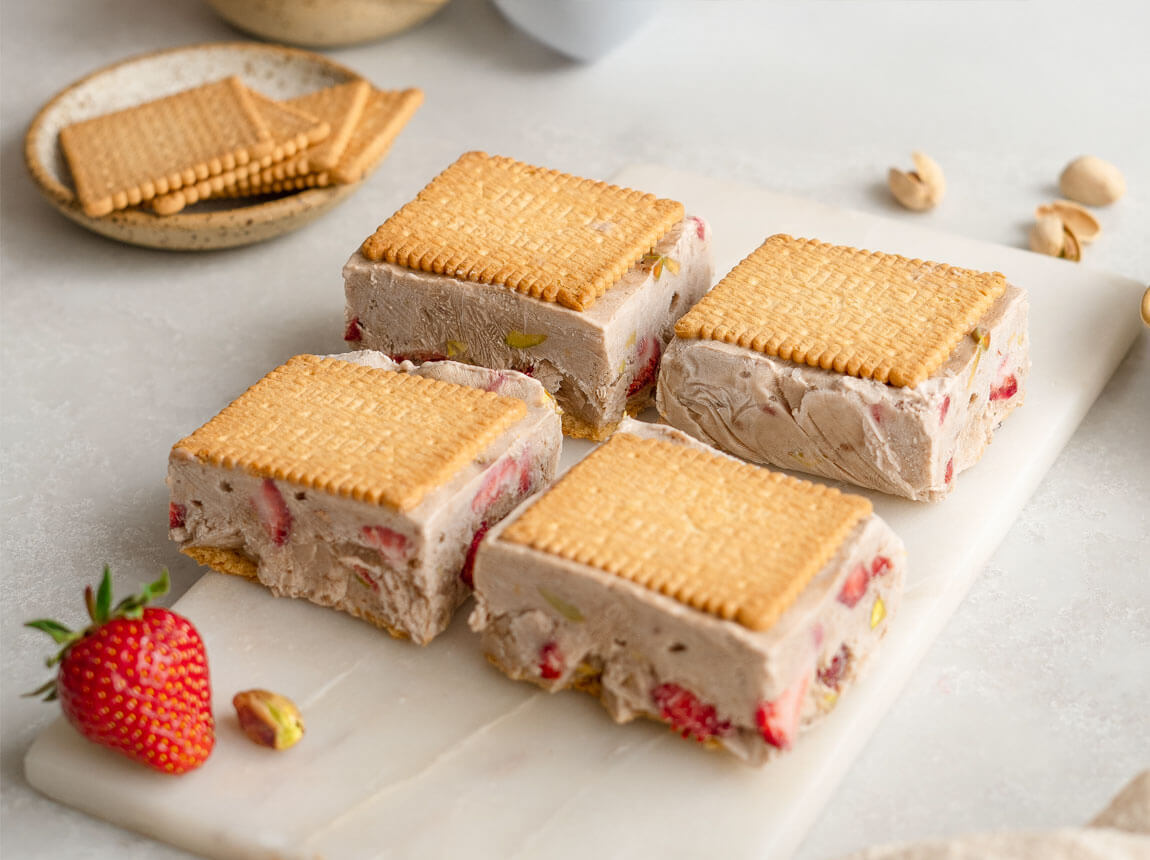 sandvișuri cu înghețată și proteine