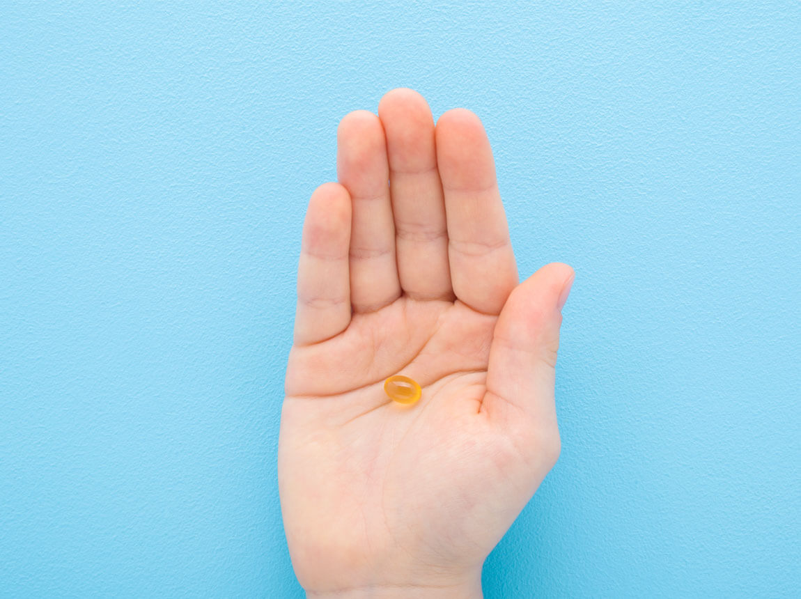 copil - vitamina D3 în capsulă gelatină