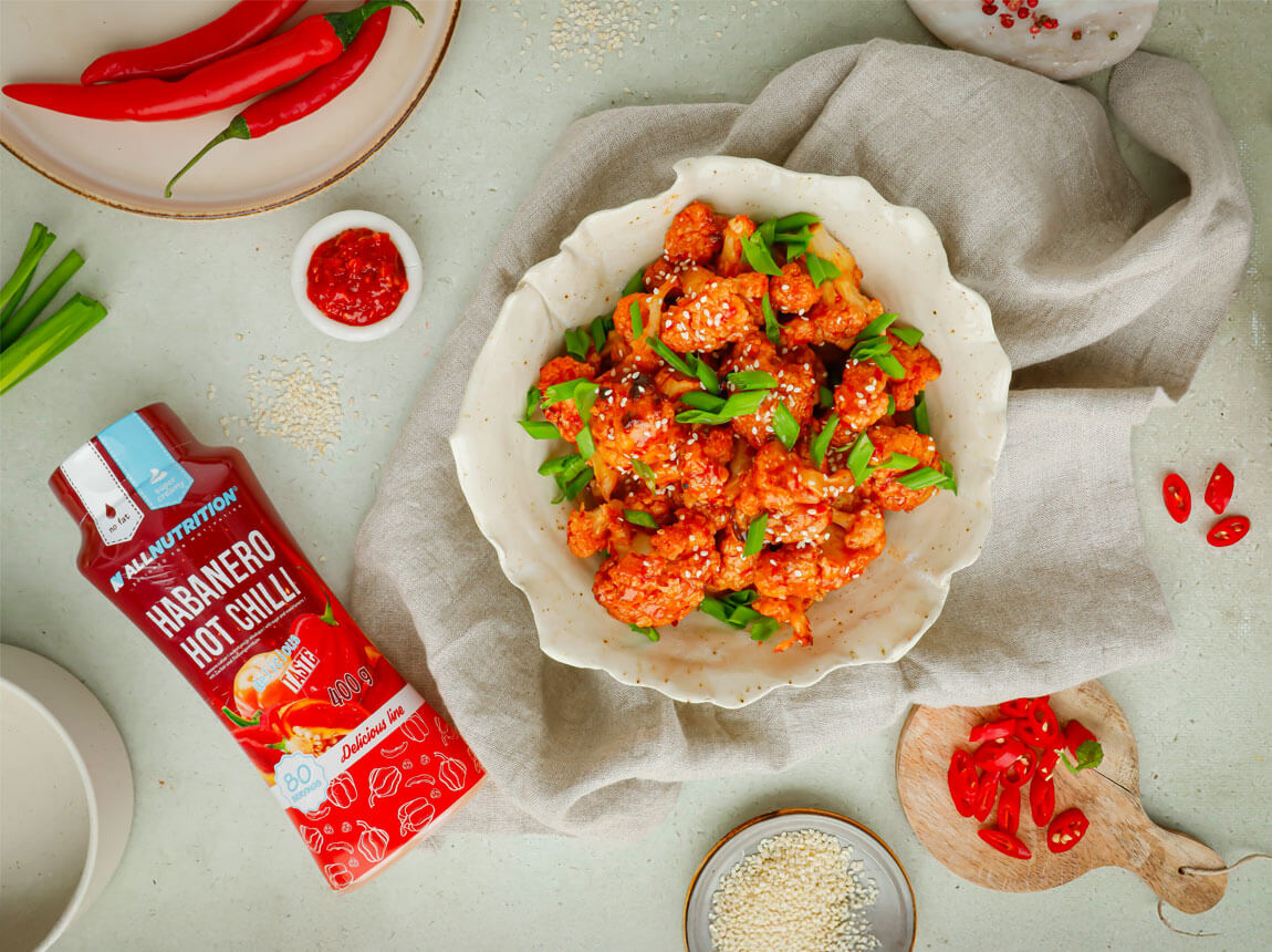 bucăți picante de conopidă