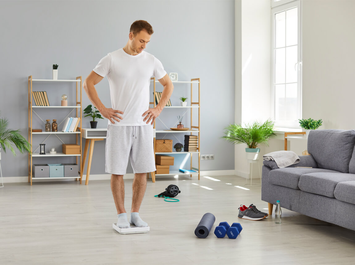 omul de pe c&acirc;ntar, pierderea &icirc;n greutate