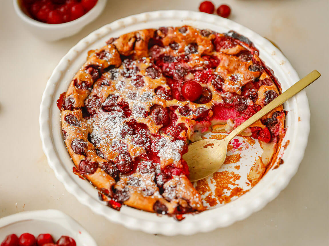 clafoutis cu cireșe și Whey Cherry