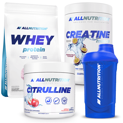 ALLNUTRITION Whey Protein 908g + Creatine Muscle Max 500g + Citrulline 200g + Shaker Wave