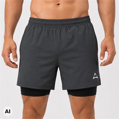 Allwear Pantaloni scurți Runner 2 în 1 GRAPHITE