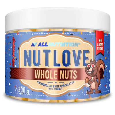 ALLNUTRITION NUTLOVE WHOLENUTS-  ALMONDS IN WHITE CHOCOLATE WITH COCONUT
