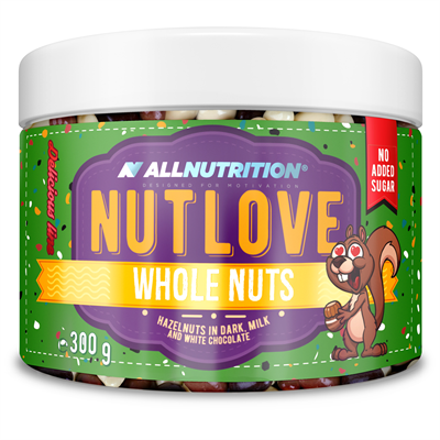 ALLNUTRITION NUTLOVE WHOLENUTS - HAZELNUTS IN DARK, MILK AND WHITE CHOCOLATE