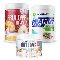 Frulove in Jelly 1000g+Nutlove Coco Cruncg 500g+Peanut Cream 1000g