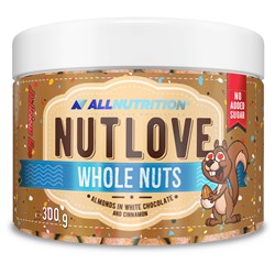 NUTLOVE WHOLE NUTS ALMONDS IN WHITE CHOCOLATE AND CINNAMON