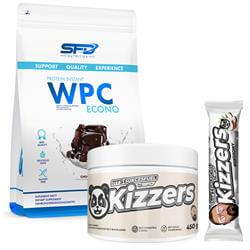 WPC Protein Econo 750g + Kizzers CREMĂ 450g + Kizzers bar 37g