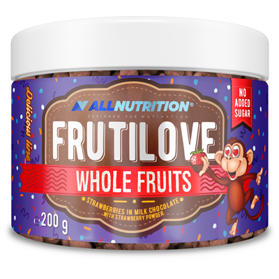 ALLNUTRITION FRUTILOVE WHOLE FRUITS STRAWBERRIES IN MILK CHOCOLATE WITH STRAWBERRY