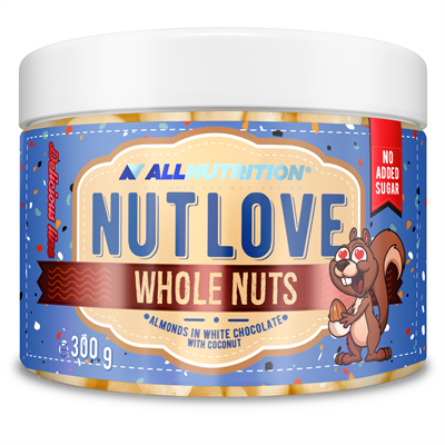 ALLNUTRITION NUTLOVE WHOLE NUTS-  ALMONDS IN WHITE CHOCOLATE WITH COCONUT