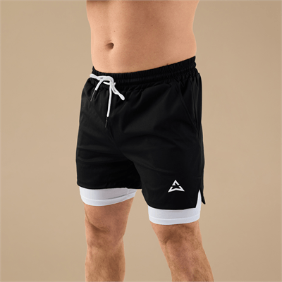 Allwear PANTALONI SCURȚI 2 în 1 BLACK-WHITE