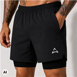 Pantaloni scurți Runner 2 în 1 BLACK